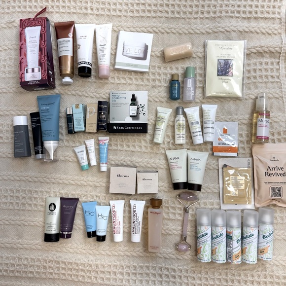 LOT of 45 Travel Size Beauty Bundle Fresh Clinique Estee Lauder Guerlain Lancome - Picture 1 of 11